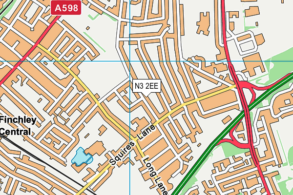 N3 2EE map - OS VectorMap District (Ordnance Survey)