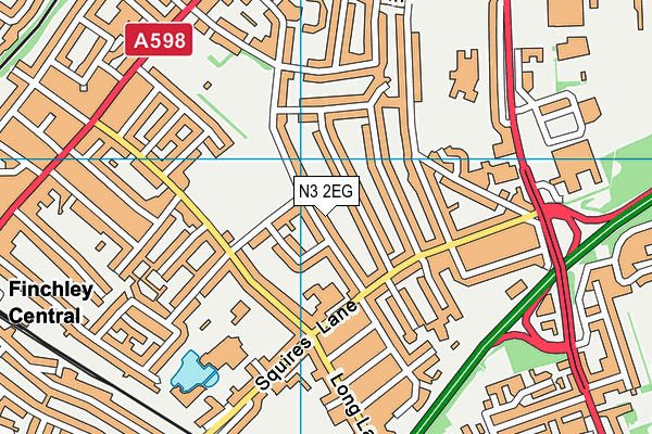 N3 2EG map - OS VectorMap District (Ordnance Survey)