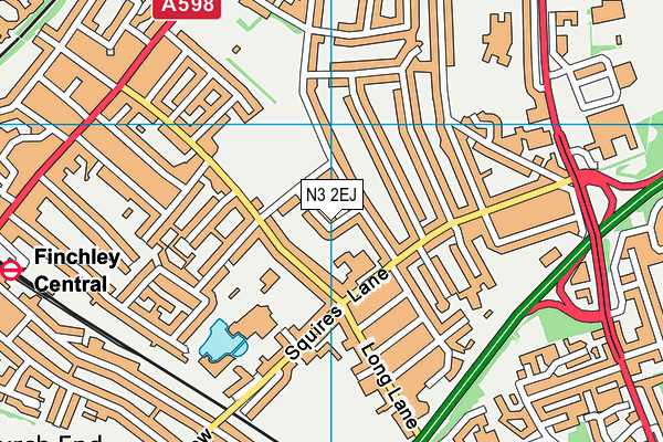 N3 2EJ map - OS VectorMap District (Ordnance Survey)