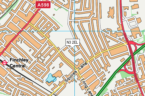 N3 2EL map - OS VectorMap District (Ordnance Survey)