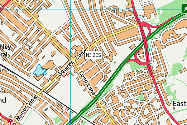 N3 2ES map - OS VectorMap District (Ordnance Survey)