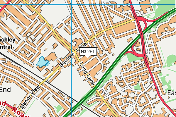 N3 2ET map - OS VectorMap District (Ordnance Survey)
