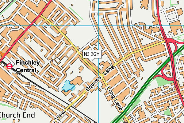 N3 2GY map - OS VectorMap District (Ordnance Survey)