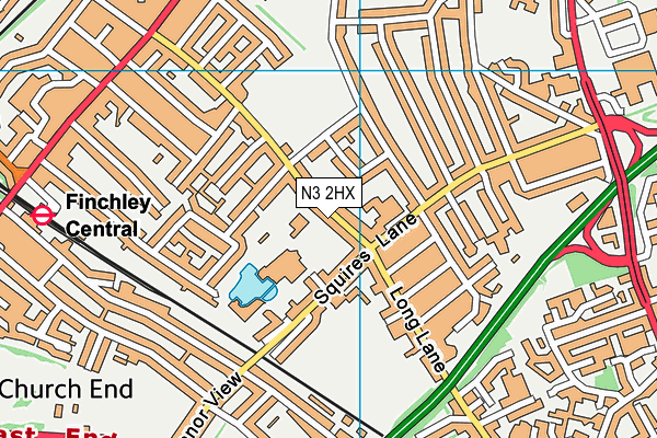 N3 2HX map - OS VectorMap District (Ordnance Survey)
