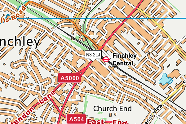 N3 2LJ map - OS VectorMap District (Ordnance Survey)