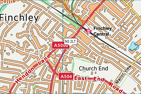 N3 2LT map - OS VectorMap District (Ordnance Survey)