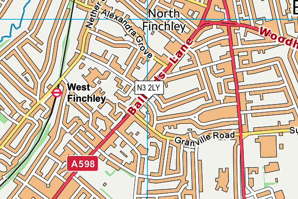 N3 2LY map - OS VectorMap District (Ordnance Survey)