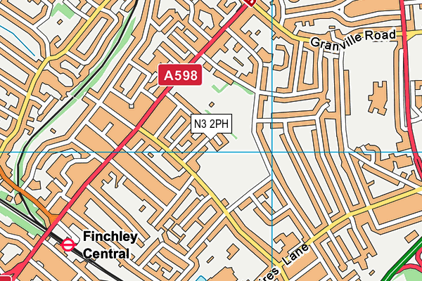 N3 2PH map - OS VectorMap District (Ordnance Survey)