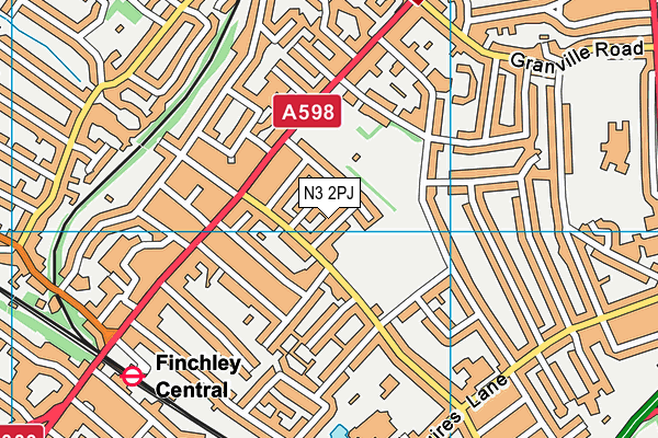 N3 2PJ map - OS VectorMap District (Ordnance Survey)