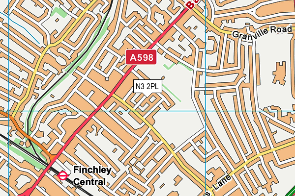 N3 2PL map - OS VectorMap District (Ordnance Survey)
