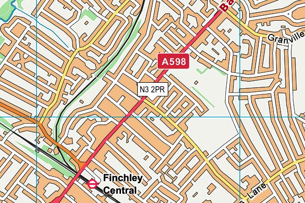 N3 2PR map - OS VectorMap District (Ordnance Survey)