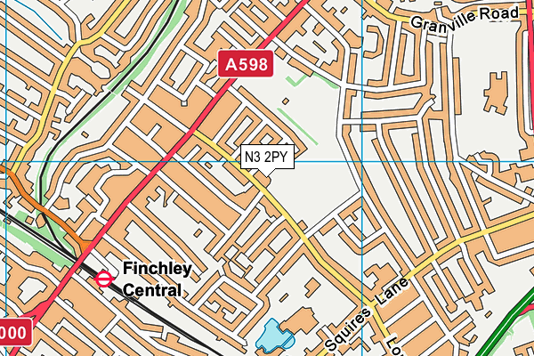 N3 2PY map - OS VectorMap District (Ordnance Survey)