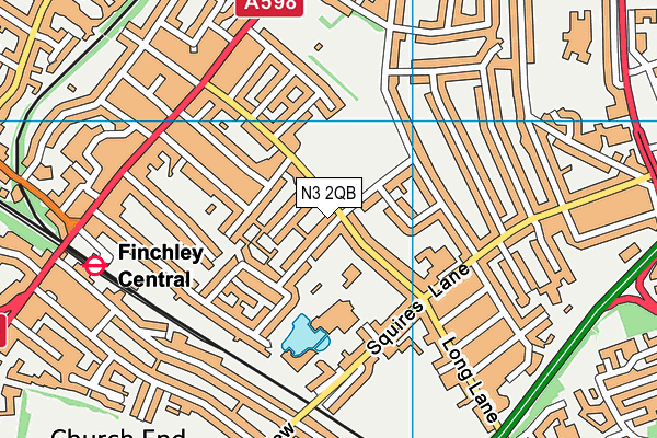 N3 2QB map - OS VectorMap District (Ordnance Survey)