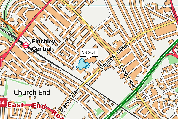 N3 2QL map - OS VectorMap District (Ordnance Survey)