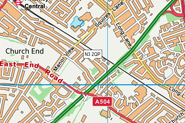 N3 2QP map - OS VectorMap District (Ordnance Survey)