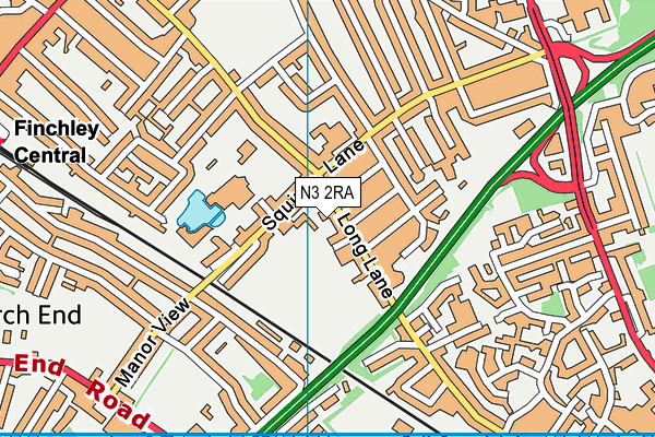 N3 2RA map - OS VectorMap District (Ordnance Survey)