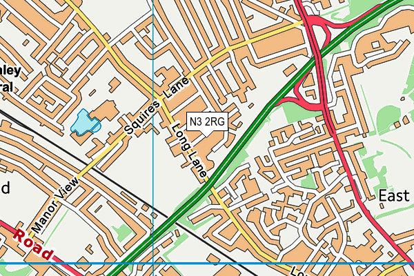 N3 2RG map - OS VectorMap District (Ordnance Survey)