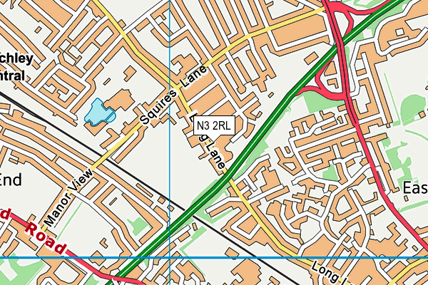 N3 2RL map - OS VectorMap District (Ordnance Survey)