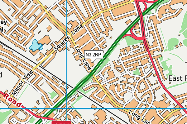 N3 2RP map - OS VectorMap District (Ordnance Survey)