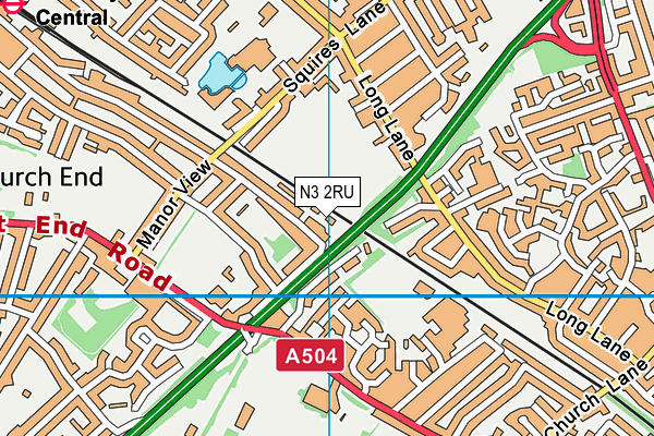 N3 2RU map - OS VectorMap District (Ordnance Survey)