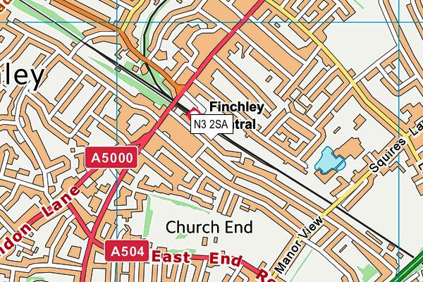 N3 2SA map - OS VectorMap District (Ordnance Survey)