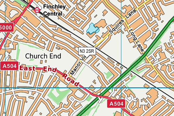 N3 2SR map - OS VectorMap District (Ordnance Survey)