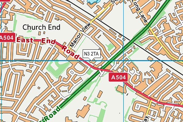 Finchley Cricket Club map (N3 2TA) - OS VectorMap District (Ordnance Survey)