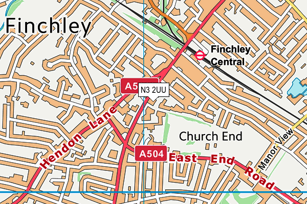 N3 2UU map - OS VectorMap District (Ordnance Survey)