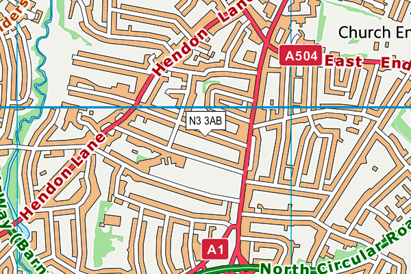 N3 3AB map - OS VectorMap District (Ordnance Survey)