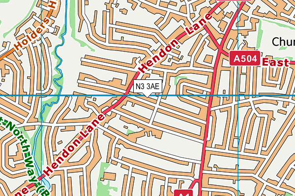 N3 3AE map - OS VectorMap District (Ordnance Survey)