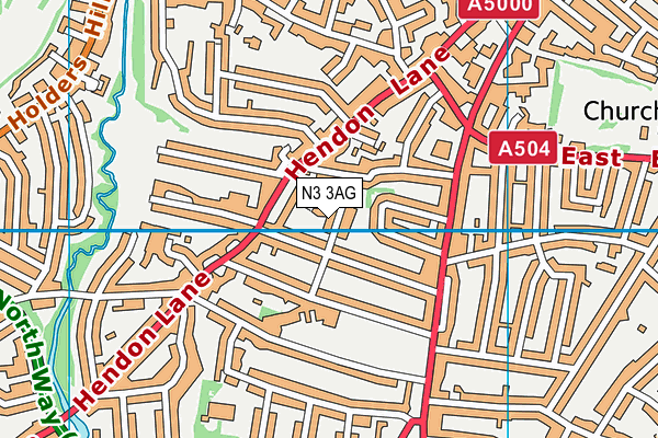 N3 3AG map - OS VectorMap District (Ordnance Survey)