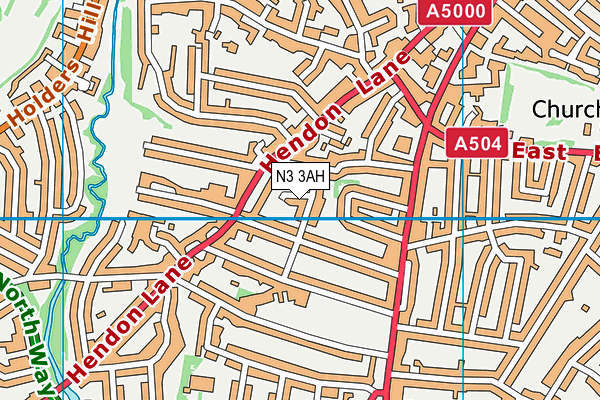 N3 3AH map - OS VectorMap District (Ordnance Survey)