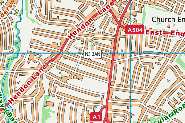 N3 3AN map - OS VectorMap District (Ordnance Survey)