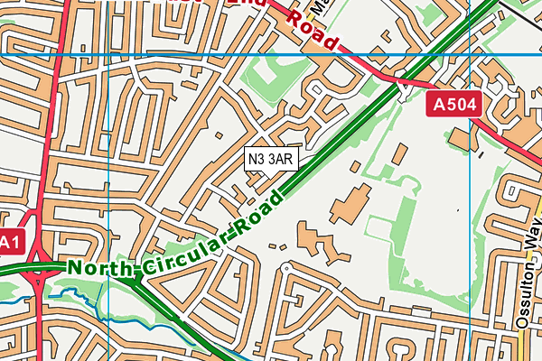 N3 3AR map - OS VectorMap District (Ordnance Survey)