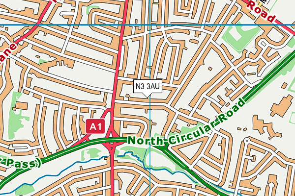 N3 3AU map - OS VectorMap District (Ordnance Survey)