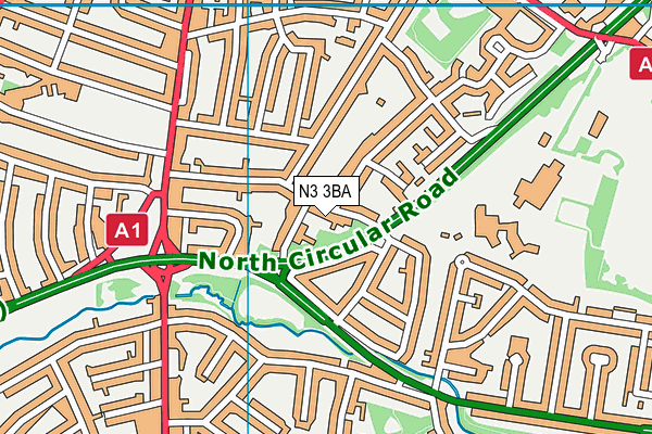 N3 3BA map - OS VectorMap District (Ordnance Survey)