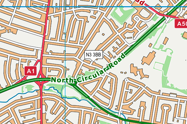 N3 3BB map - OS VectorMap District (Ordnance Survey)
