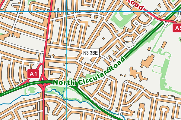 N3 3BE map - OS VectorMap District (Ordnance Survey)