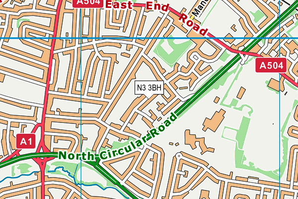 N3 3BH map - OS VectorMap District (Ordnance Survey)