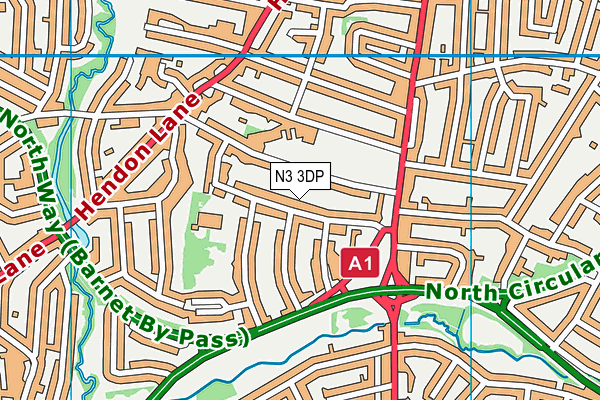 N3 3DP map - OS VectorMap District (Ordnance Survey)