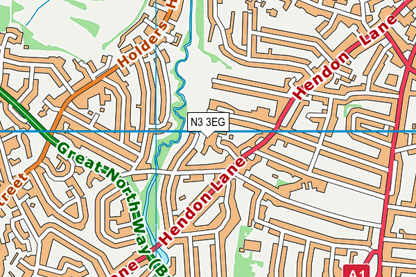 N3 3EG map - OS VectorMap District (Ordnance Survey)