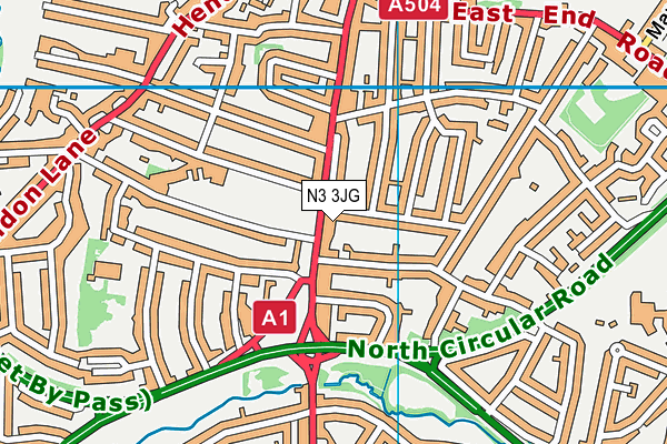 N3 3JG map - OS VectorMap District (Ordnance Survey)