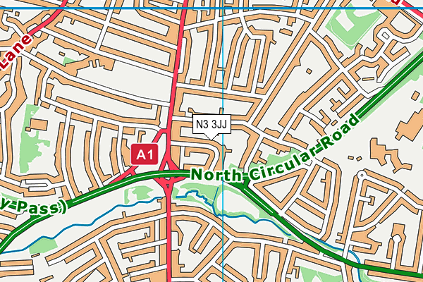 N3 3JJ map - OS VectorMap District (Ordnance Survey)