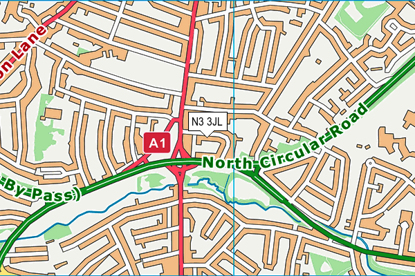N3 3JL map - OS VectorMap District (Ordnance Survey)