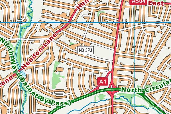 N3 3PJ map - OS VectorMap District (Ordnance Survey)