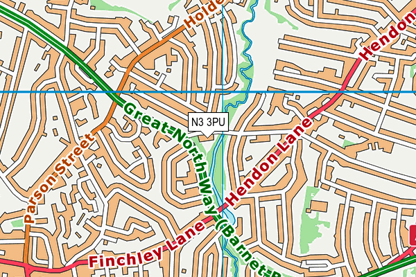 N3 3PU map - OS VectorMap District (Ordnance Survey)