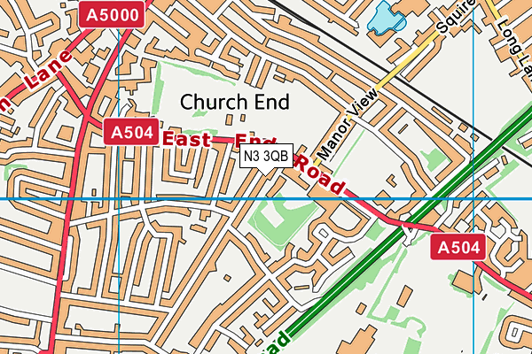 N3 3QB map - OS VectorMap District (Ordnance Survey)