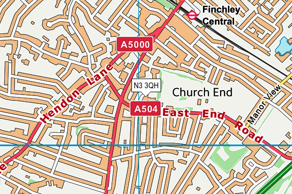 N3 3QH map - OS VectorMap District (Ordnance Survey)