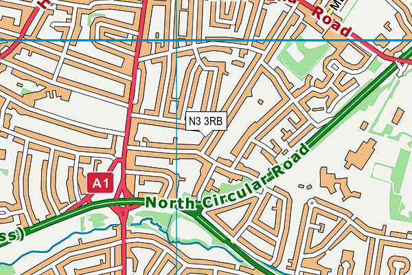 N3 3RB map - OS VectorMap District (Ordnance Survey)