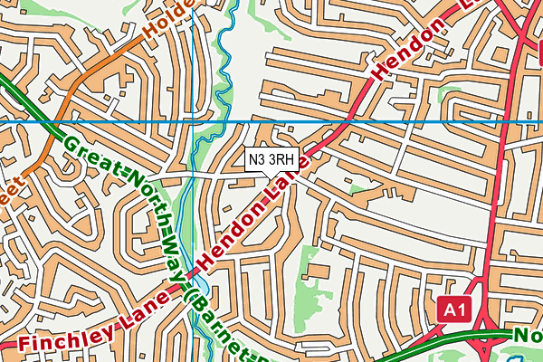 N3 3RH map - OS VectorMap District (Ordnance Survey)